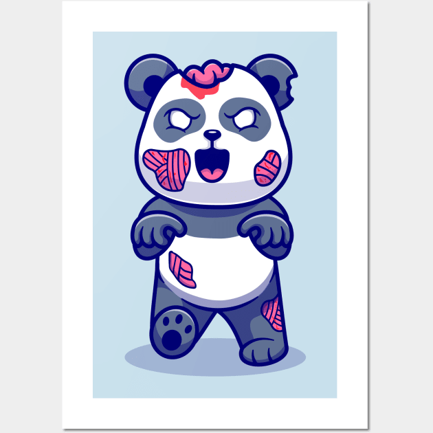 Cute Panda Zombie Cartoon Wall Art by Catalyst Labs